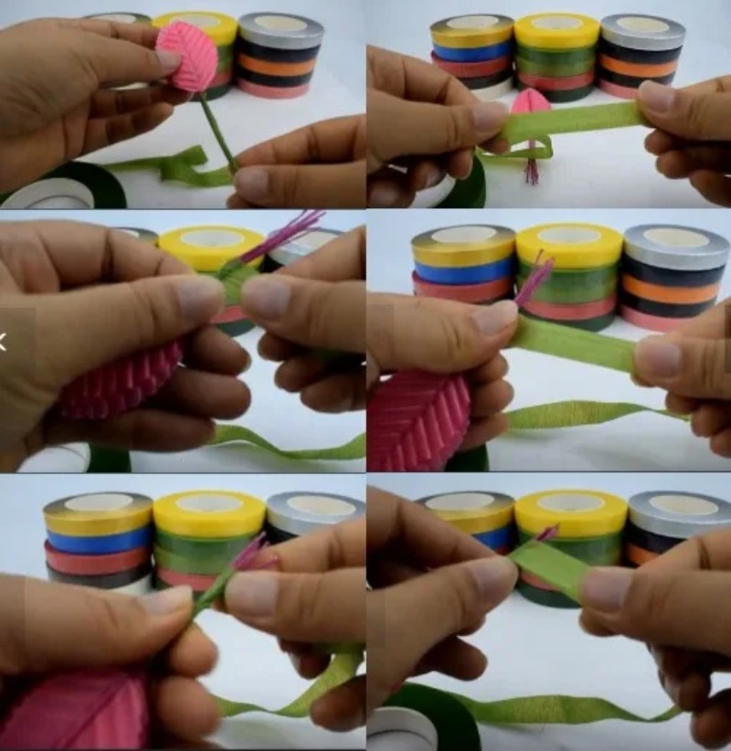 5PCS 30Yard Self-adhesive Flor - Floral Tape Green recension och pris
