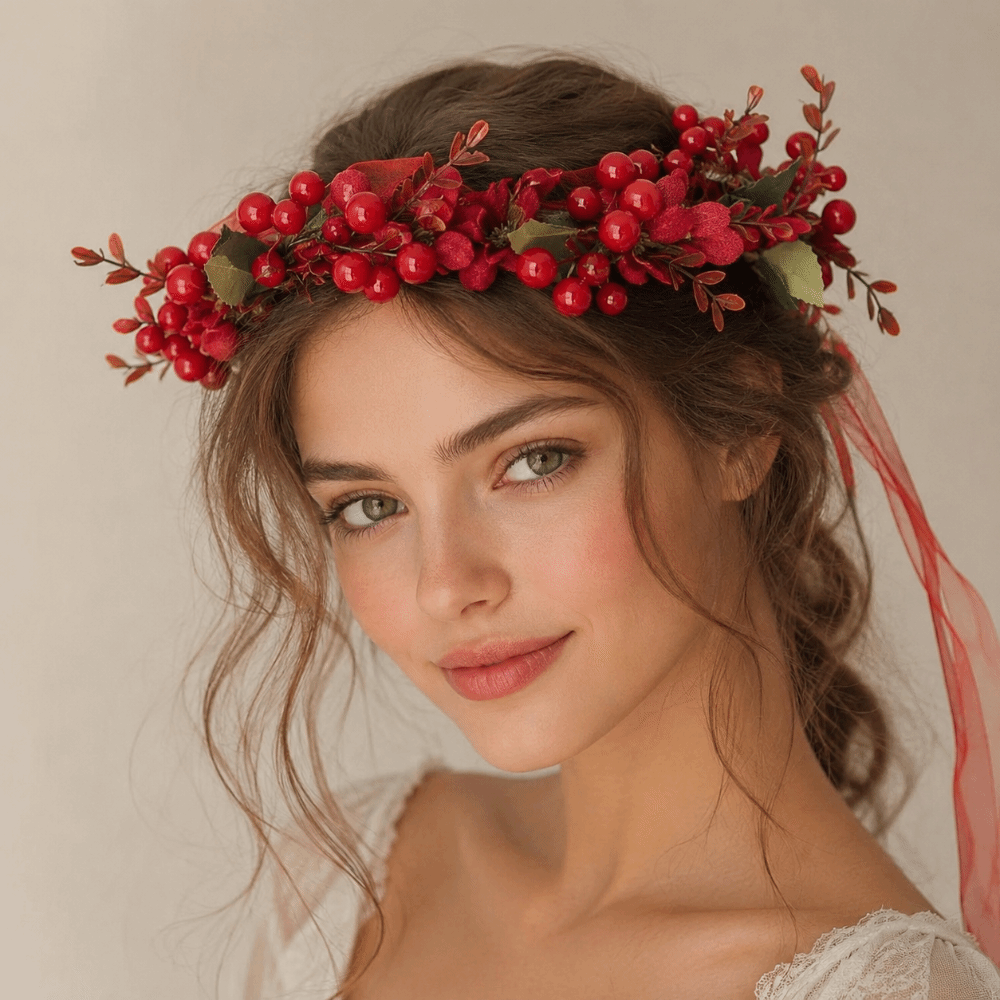 Large Red Berry Garland Red Fl - Floral Tape Green recension och pris